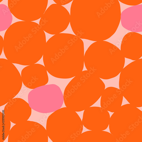 Abstract pattern with organic round shapes. Simple hand drawn texture with big circles. Simple monochrome background