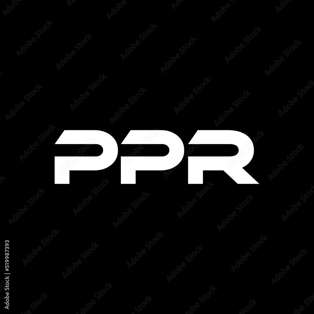 PPR letter logo design with black background in illustrator, vector logo modern alphabet font overlap style. calligraphy designs for logo, Poster, Invitation, etc.
