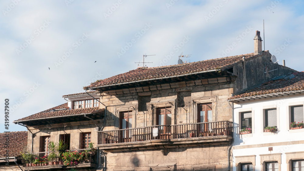 Tejados de casas rusticas en villaviciosa, asturias