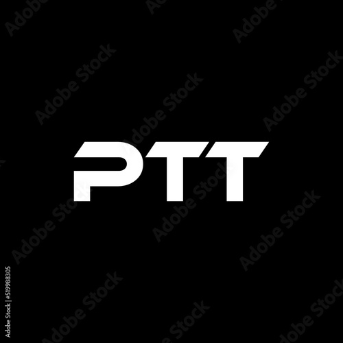 PTT letter logo design with black background in illustrator, vector logo modern alphabet font overlap style. calligraphy designs for logo, Poster, Invitation, etc. photo