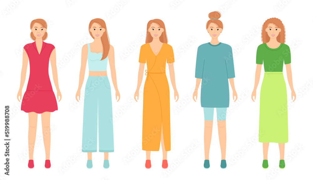 Fashion woman in clothes for romantic date, home, business meeting, meeting with friends. Vector illustration Fashion woman in clothes for romantic date, home, business meeting, meeting with friends. Vector illustration