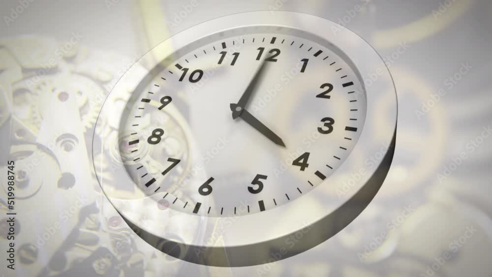 Animation of clock moving over clock mechanism Animation of clock moving over clock mechanism