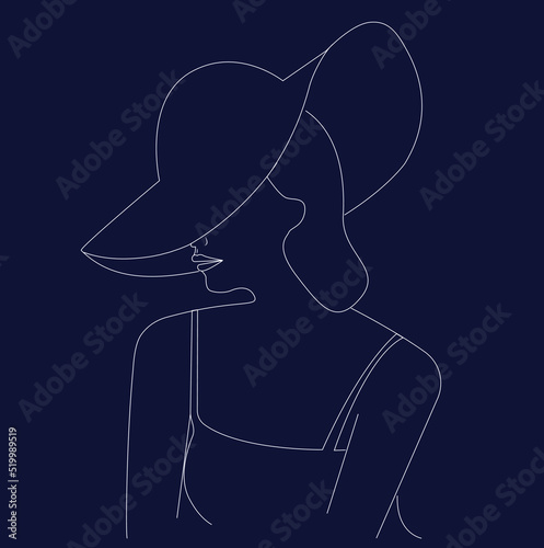 Line art woman poster