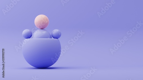 Abstract Very Peri Sphere Background. 3d Geometric Shape Illustration