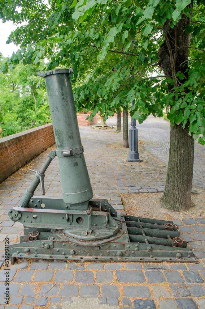 authentic mortar exposed on the street