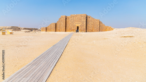 Saqqara  Egypt  August 27  2022 - The Perimeter Wall Of The Step Pyramid  Saqqara  Egypt.