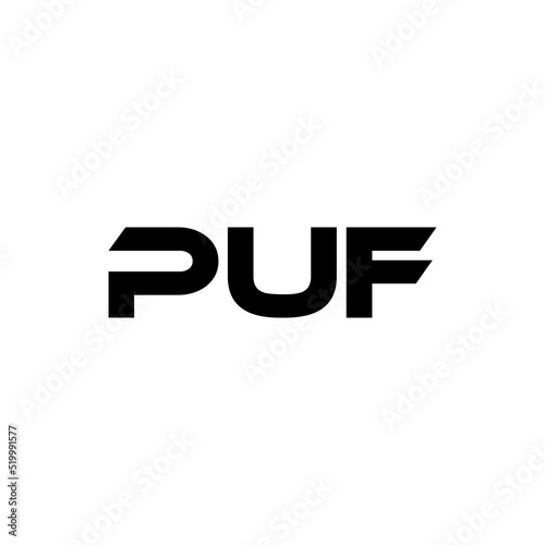 PUF letter logo design with white background in illustrator, vector logo modern alphabet font overlap style. calligraphy designs for logo, Poster, Invitation, etc.