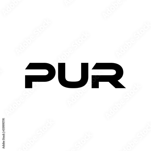 PUR letter logo design with white background in illustrator, vector logo modern alphabet font overlap style. calligraphy designs for logo, Poster, Invitation, etc.