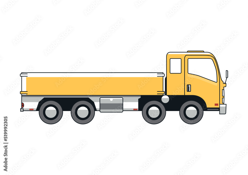 Line vector design of the modern, cab-over-engine truck.