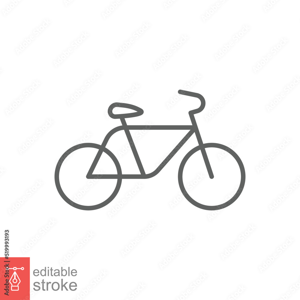 Bicycle icon. Simple outline style. Bike, race, transportation concept. Thin line vector illustration isolated on white background. Editable stroke EPS 10. Bicycle icon. Simple outline style. Bike, race, transportation concept. Thin line vector illustration isolated on white background. Editable stroke EPS 10.