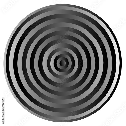 vector image of 3d black white circle.