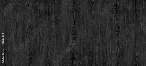 Black old shabby wood grain wide texture. Dark wooden grunge background