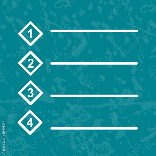 Unique Numbered list Vector Icon
