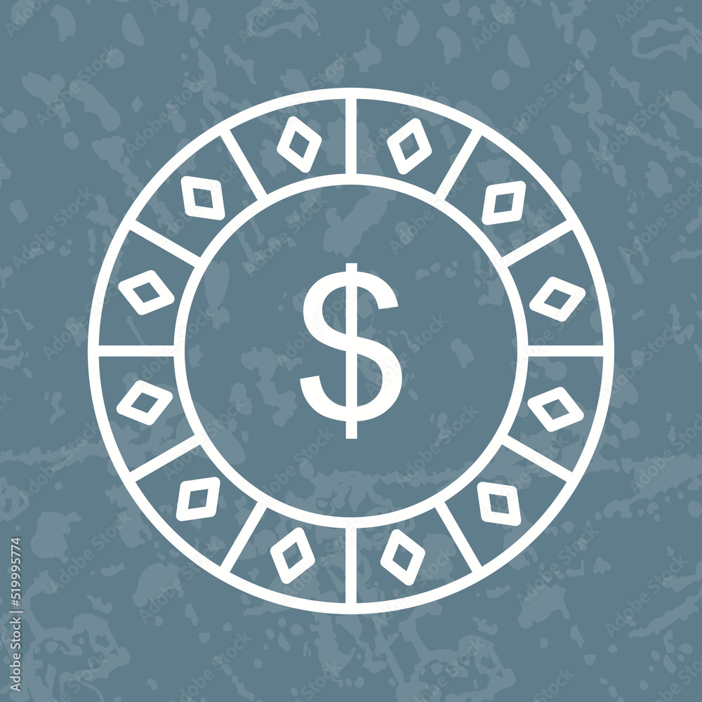 Dollar Chip Vector Icon Dollar Chip Vector Icon