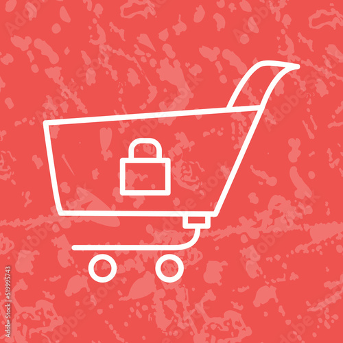 Unique Locked Cart Vector Icon