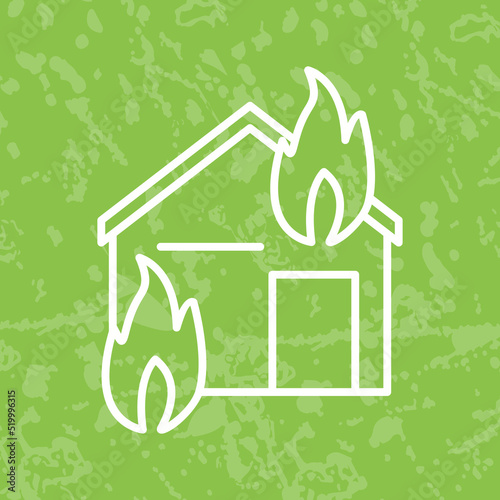 Unique Fire Consuming House Vector Icon
