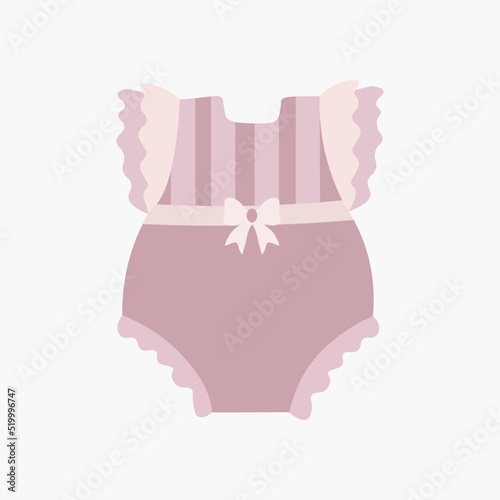 Scandinavian cartoon boho baby bodysuit in pastel colors, kids clothes. Hand drawn vector elements for nursery decoration, baby shower, party, poster, invitation, postcard