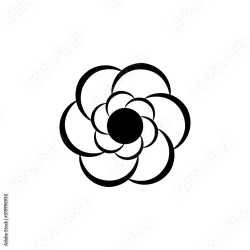 Black white logo on isolated background