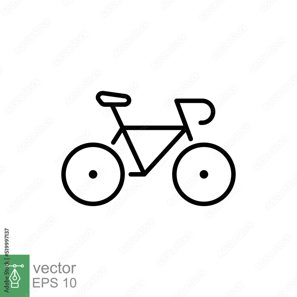 Bicycle icon. Simple outline style. Bike, race, transportation concept. Thin line vector illustration isolated on white background. EPS 10. Bicycle icon. Simple outline style. Bike, race, transportation concept. Thin line vector illustration isolated on white background. EPS 10.