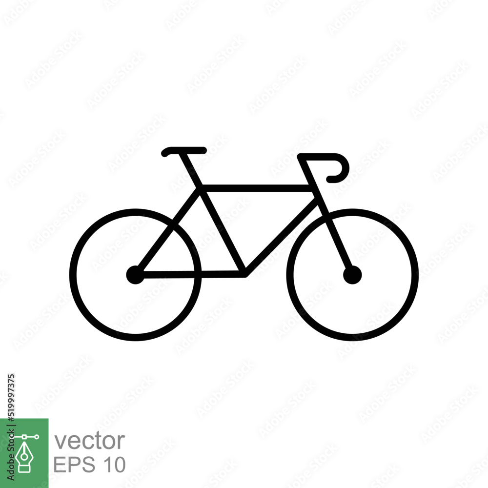 Bicycle icon. Simple outline style. Bike, race, transportation concept. Thin line vector illustration isolated on white background. EPS 10. Bicycle icon. Simple outline style. Bike, race, transportation concept. Thin line vector illustration isolated on white background. EPS 10.