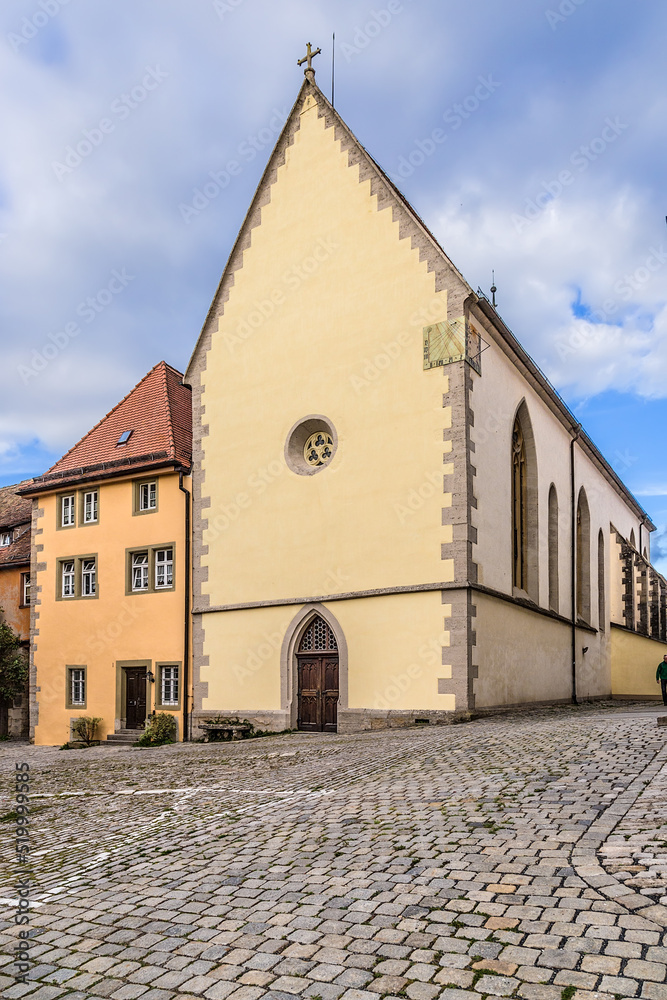 Rothenburg ob der Tauber, Germany. Spital-Kirche church, 13th century