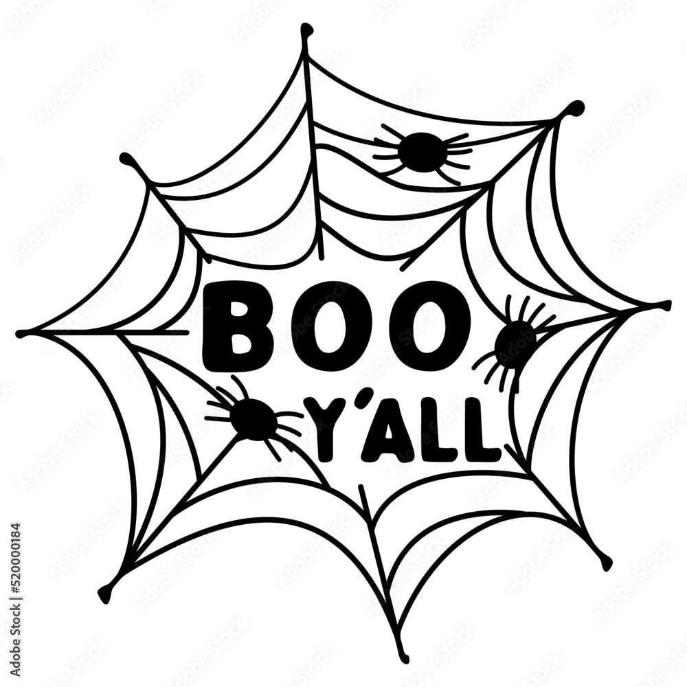 halloween svg, Boo yall sign with spider web silhouette