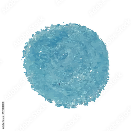 Blue oil pastel circle design element. Vector illustration.