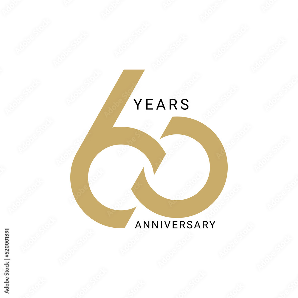 60 Year Anniversary Logo, Vector Template Design element for birthday, invitation, wedding, jubilee and greeting card illustration. 60 Year Anniversary Logo, Vector Template Design element for birthday, invitation, wedding, jubilee and greeting card illustration.