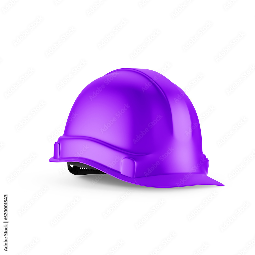 Purple Hard Hat Mockup Isolated on White Background 3D Rendering Stock Illustration Adobe Stock