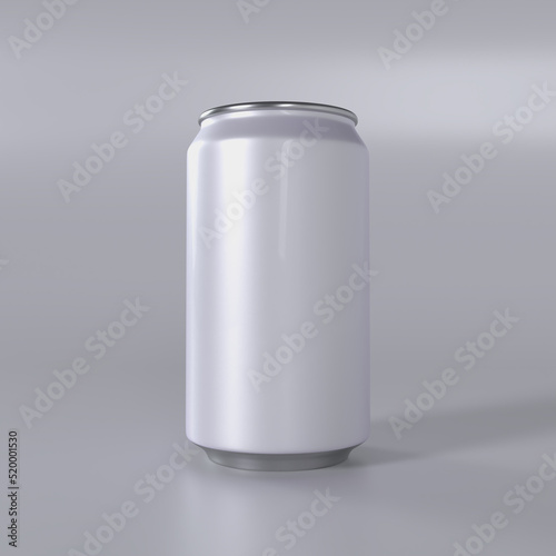 Aluminum soda can isolated on white
