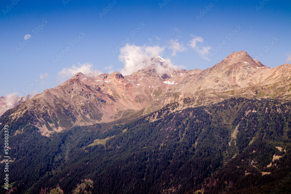 The beautiful view of mountain top near Bormio (Italy)