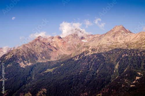 The beautiful view of mountain top near Bormio  Italy 