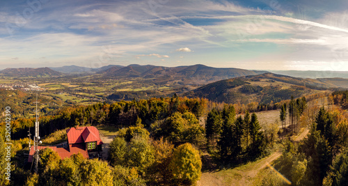 Beautiful panoramic view of Beskydy Mountains captured from Big Javornik (Velky Javornik, Beskydy, Czech Republic). HD wallpaper, 4k green background photo