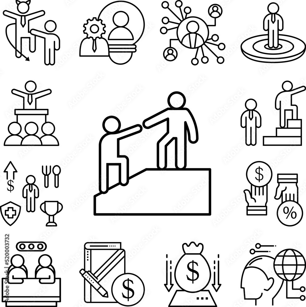 Fototapeta premium Partner support icon in a collection with other items