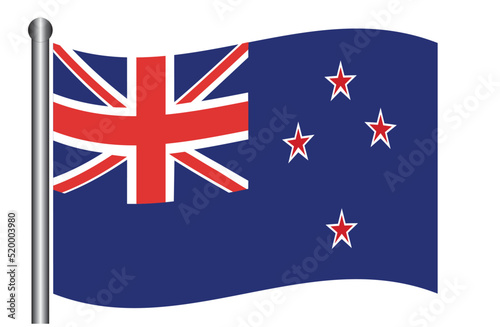 Wavy New Zealand Flag Vector