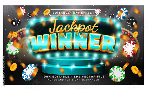 jackpot winner 3d text effect and editable text effect