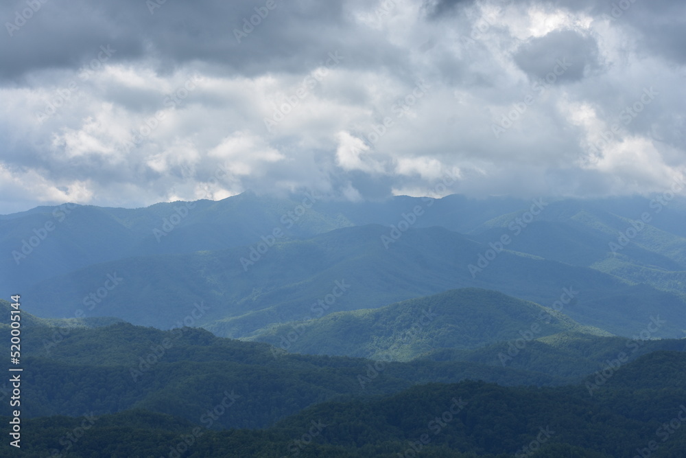 Clouds over the Great Smokey Mountains in Tennessee