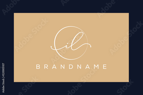 I L IL hand drawn logo of initial signature, fashion, jewelry, photography, boutique, script, wedding, floral and botanical creative vector logo template for any company or business.