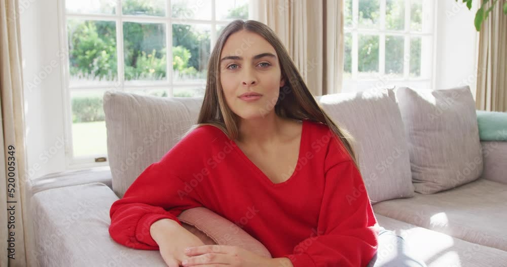 Video of happy caucasian women siting on sofa Video of happy caucasian women siting on sofa