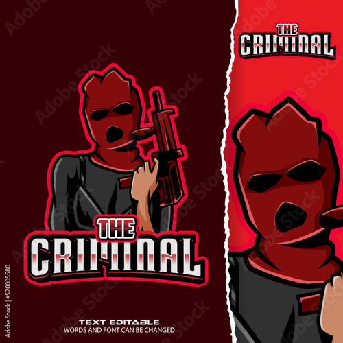 criminal esport logo - premium vector