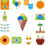ice cream color icon in a collection with other items