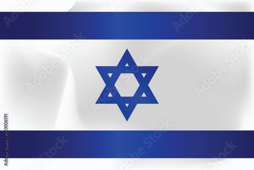 National flag of Israel. Realistic pictures flag
