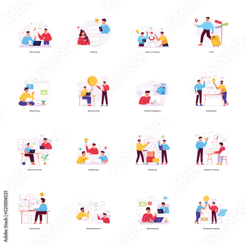 Bundle of Teamwork Flat Illustrations    © Vectors Market