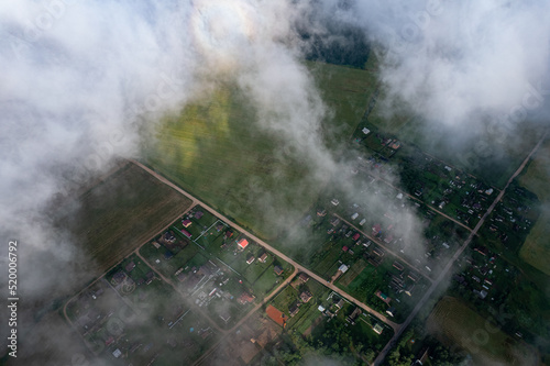 Flying over beautiful fluffy clouds