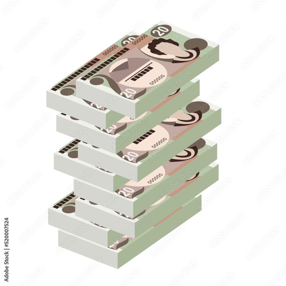 Saint Helena Pound Vector Illustration. Atlantic islands money set bundle banknotes. Paper money 20 SHP. Flat style. Isolated on white background. Simple minimal design. Saint Helena Pound Vector Illustration. Atlantic islands money set bundle banknotes. Paper money 20 SHP. Flat style. Isolated on white background. Simple minimal design.