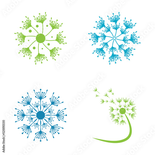 Dandelion flower logo vector template design