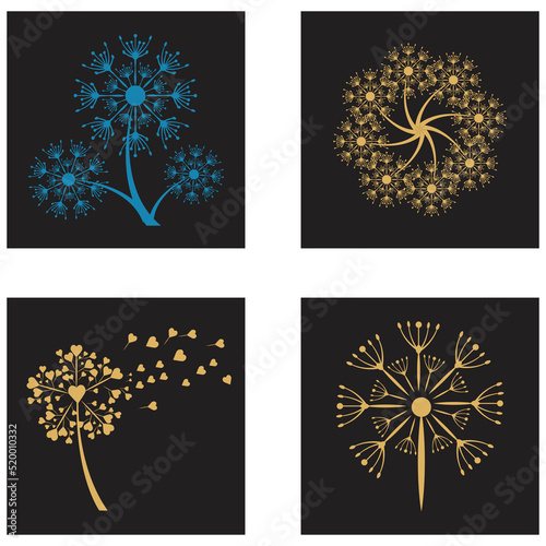 Dandelion flower logo vector template design