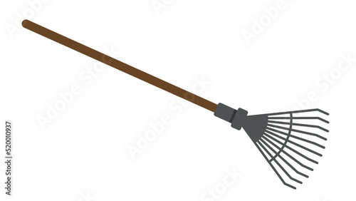 gray rake on white background
