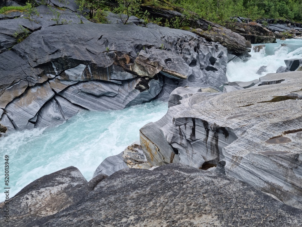 Marble Castle rock formation (Marmorslottet) outside of Mo i Rana ...