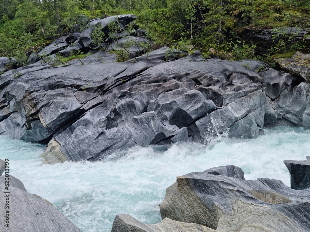 Marble Castle rock formation (Marmorslottet) outside of Mo i Rana ...